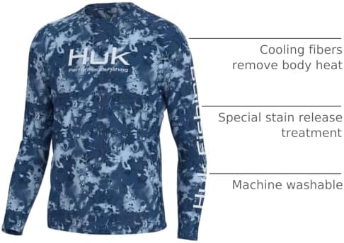 HUK Men's Pursuit Vented Long Sleeve Fishing Shirt (+30 UPF) - Image 3