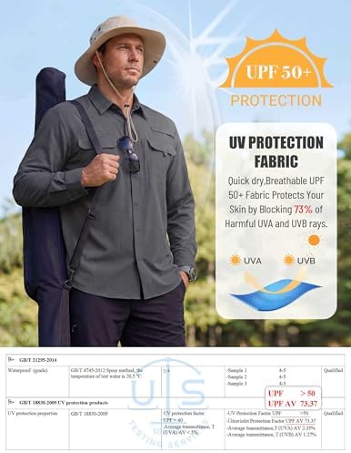 WULFUL Men's Sun Protection Fishing Shirts UPF 50+ Lightweight Quick Dry Cooling Long Sleeve Shirts for Work Hiking Safari - Image 4