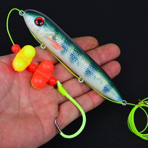 PROBEROS Catfish Fishing Rigs - Bank Fishing Set with 5pcs/Set, 6/0, 8/0, 10/0 Circle Hooks Circle Hooks, High Visibility, Ready to Use Catfish Rigs - Image 4