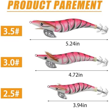 5pcs/10pcs Luminous Squid Jig Hooks Bionic Shrimps Lures Prawn Saltwater Hard Bait 3D Eyes for Octopus Jig Cuttlefish Artificial Baits Fish Tackle 3.94inch - Image 2