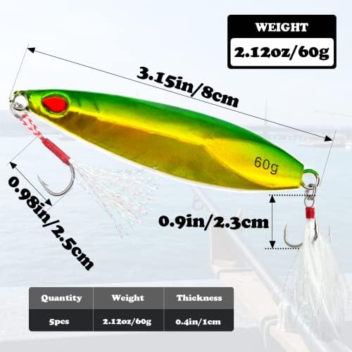 Vertical Jig Fishing Lures Saltwater Jigs Spoon Metal Design Tuna Baits - Image 6