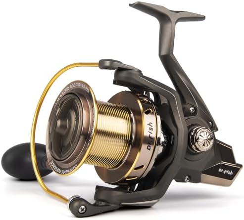 Dr.Fish Long Shot Spinning Reel, 10000/12000 Saltwater Surf Fishing Reel, 13+1 BBS, 48LB Max Drag, Ultra High Capacity, Heavy Duty Long Cast Offshore Trolling Surf Casting by DrFish