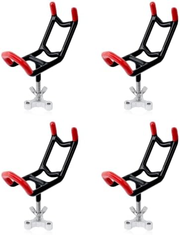 Dual-Angle Boat Fishing Rod Holder Rest, 4 Pack, 5° & 25° V-Shape Rod Cradle with Anti-Slip Rubber Tips, 3/8”-16 Thread Mount by BaQiRo