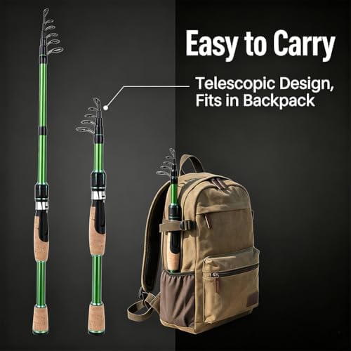 TORVEX Telescopic Fishing Rod,Travel Spinning Rod with Ceramic Guides, Stainless Steel Reel Seat, EVA Handle, Portable Collapsible for Bass Trout Catfish, Freshwater Saltwater, 6-9FT - Image 6