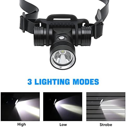 Diving Headlamp,3 Modes Rechargeable Underwater Light for Scuba Exploration - Image 5