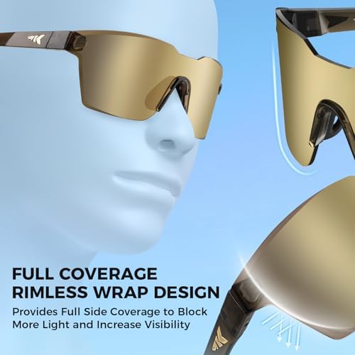 KastKing Tarkio Polarized Fishing Sunglasses, One Piece PC Lens Rimless - Image 2
