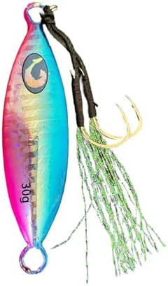 LightTackleCentral Micro Slow Pitch Jig, Multicolor Teardrop Shape, Casting and Jigging Spoon, Suitable for Fresh and Saltwater, Offshore to Ice Fishing by Unknown