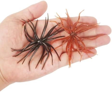 Silicone Soft Dice Fishing Lures: 12pcs Multiple Tentacles Slow Sink Soft Plastic Baits for Bass Drop Shot Finess Wacky Rig - Image 6