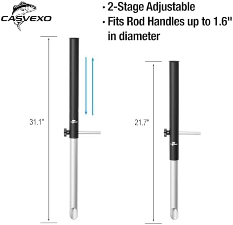 1/2 Pack Aluminum Sand Spikes for Surf Fishing, Beach Fishing Rod Holder, Telescopic and Portable, 2-Stage Adjustable, with Storage Bag - Image 2