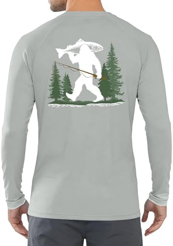 Men's UPF 50+ Sun Fishing Shirt, Long Sleeve UV Protection Tee, Quick Dry Rash Guard for Outdoor Swim Hiking - Image 3