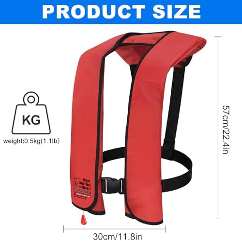 2-Pack Adult Automatic Inflatable PFD Jacket, Adjustable and Lightweight Water Sports Vest for Kayak SUP Paddleboarding Boating Sailing Fishing (Buoyancy is Greater Than 150 N) - Image 2
