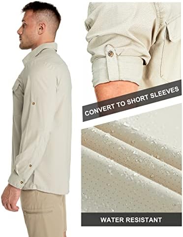 33,000ft Men's Long Sleeve Sun Protection Shirt UPF 50+ UV Quick Dry Cooling Fishing Shirts for Travel Safari Camping Hiking - Image 3