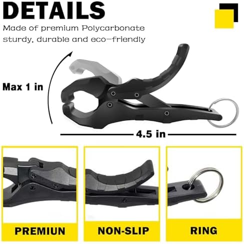 4.5'' Fish Lip Gripper, Digital Scale Hook Non-Puncture Replacement Clamp - Fish Grabber for Fishing Cull Tag Tournament Bass Fishing Culling System Accessories (Pack of 8) - Image 2