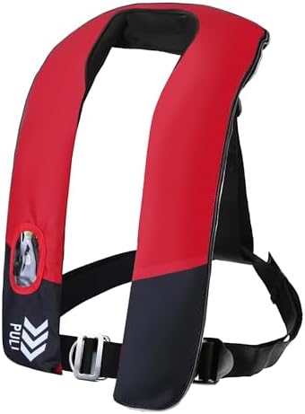 Inflatable Life Jackets for Adults Automatic Life Vests PFD Low Profile Load Capacity Up to 330lbs by LittleDoggy
