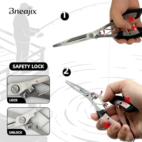 Professional 8.4“ Fishing Plier with Safety Lock and Anti Loss Rope - Image 4