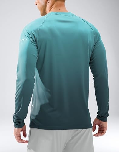 Men's Sun Protection Swim Long Sleeve UPF 50+ Rash Guard Lightweight Shirts - Image 2