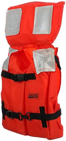 Seachoice Type I Commercial Offshore Vest & Jacket, Fluorescent Orange, Reflective Panels, Various Sizes - Image 5