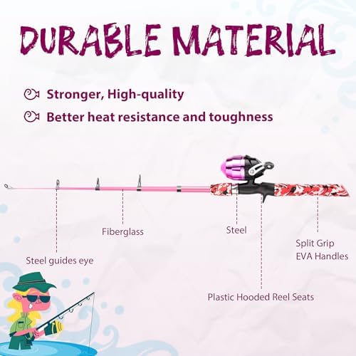 WIDDEN Kids Fishing Pole with Reel Beginner Kit for Boys Girls Ages 3-12 - Image 5