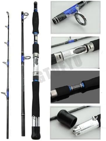Portable Saltwater Offshore Heavy 3-Piece Spinning Rod 30-50lb Fishing Rod Portable Boat Jigging Trolling Fishing Rod Graphite Spin Rod 6Ft & 7Ft - Image 4