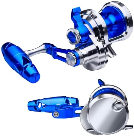 Fishing Jigging Reel Conventional Reels - Lever Drag Saltwater Heavy Duty Deep Ocean Big Game Offshore Round Aluminum Trolling Reel - Saltwater Jigging Fishing Reels by KATUYSHA