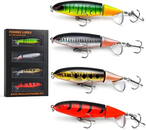 VOOGLASS 4PCS Fishing Lures Kit Hard Baits for Bass Pike Walleye by VOOGLASS