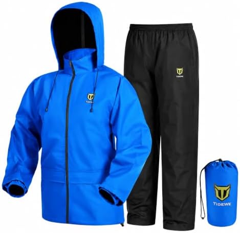 TIDEWE Rain Suit for Men, Waterproof Lightweight 2-Piece Rain Gear by TideWe