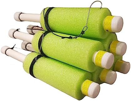 Noodle Jugs with Weights 6 Pack- Lime Green, Red, Blue, Orange, White and Multicolor Catfish - Catfish Rig - Catfishing Tackle - Jug Lines for Catfishing (Green) by Unknown