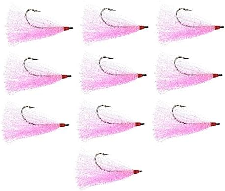 Bucktail Teaser with 5/0 Hook - 10 Pack - 5 Colors to Choose from by LAST+CAST+TACKLE
