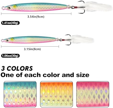 Eupheng Micro Shore Jigging Lure, Metal Jigs Fishing Lures Saltwater, Vertical Jigging & Shore Casting Baits for Tuna Salmon Bass Striper Mackerel - Image 2