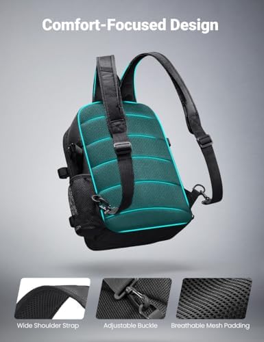 Piscifun Fishing Backpack Tackle Bag, MOLLE & 2 Rod Holders, Multi Storage - Image 5