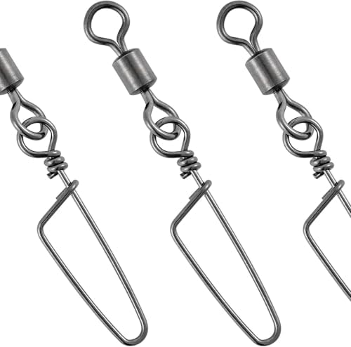 Dr.Fish 30 Pack Barrel Snap Swivels, Barrel Swivels Fishing Tackle Crane Rolling Coast Lock Snap Lure Leader Line Connector Fresh&Saltwater by DrFish