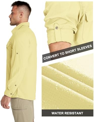 33,000ft Men's Long Sleeve Sun Protection Shirt UPF 50+ UV Quick Dry Cooling Fishing Shirts for Travel Safari Camping Hiking - Image 3