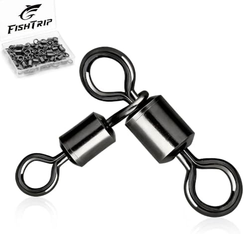 FishTrip 25/50Pcs 3 Way Fishing Swivels Tackle for Fishing Rigs 7LB-209LB by FishTrip