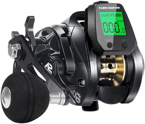 Line Counter Digital Baitcasting Fishing Reel with LCD Display Ultralight Baitcaster Reel, 22-35 Lb Max Drag, 6.3:1/7.2:1 Gear Ratio, Left/Right Hand, for Freshwater & Saltwater by SAMOLLAFishing