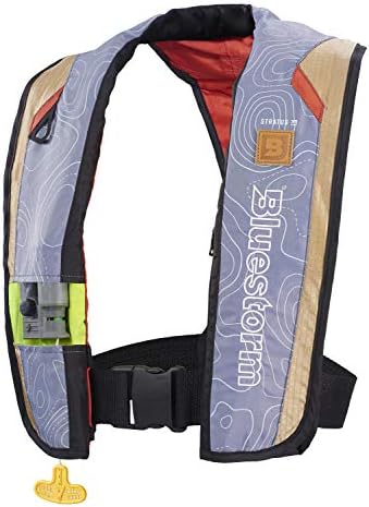 BLUESTORM Stratus 35 Inflatable Life Jacket PFD for Adults | US Coast Guard (USCG) Approved Automatic Self Inflating Life Vest Preserver with Manual Ripcord by Bluestorm
