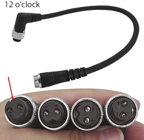 Fishing Reel for Battery Power Cable for DAI-WA Elbow 2 Hole Power Cord Adapter 45cm Black PVC Copper Wire(12 Oclock) - Image 3