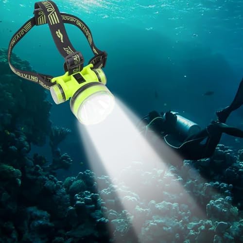 Diving Headlamp with 350M Range, IPX8 Waterproof Underwater Light, 180° Adjustable Beam for Night Fishing, for Camping, and Scuba Diving(Q902) - Image 6