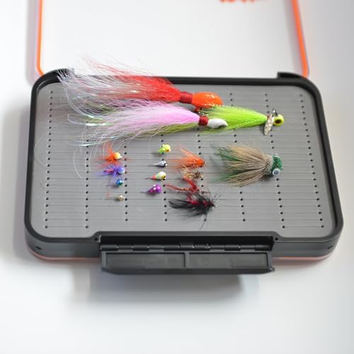 ALICHINO Fly Box for Fly Files Ice Jig Box Two Sided Waterproof Fly Fishing Box for Nymphs and Streamers (Grey Foam Insert C, Large， 9 * 6.5 * 1.9Inch) - Image 6