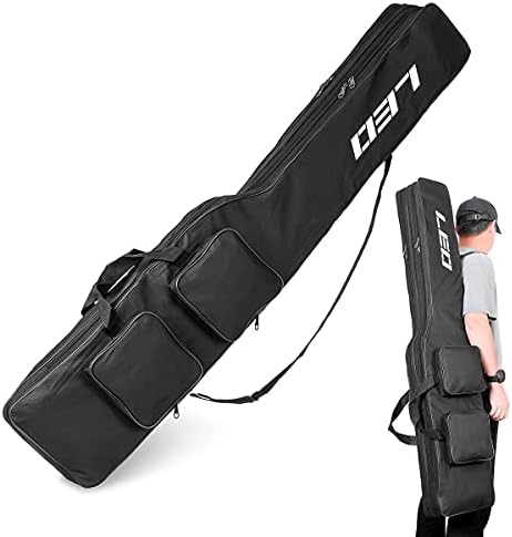 LEOFISHING Fishing Tackle Storage Bag - 130cm/4.27ft Portable Rod & Reel Organizer - Two Layer Durable Oxford Large Capacity Travel Fishing Cover Bag - 5 Colors by LEOFISHING