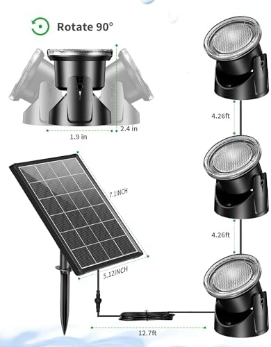 POPOSOAP 4W Solar Pond Lights with Remote Control, RGB Multi-Color Underwater Solar Lights with Timer & Memory Function for Pond, Fountain, Pool, Garden, Aquarium(3 Headlamp)-P64WC - Image 7