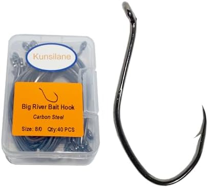Catfishing Hooks, Big River Bait Hooks Offset Design for Flathead Catfish by Kunsilane