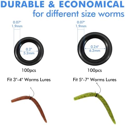 TRUSCEND Gradient Fishing Wacky Rig Tool with Silicone O Rings 210Pcs for 3"-4" and 5"-7" Fishing Worm Lures, Ultra-Smooth Downriggers Tube for Easy Installation and Great Protection of Stick Bait - Image 3