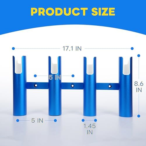 Aluminium Fishing Rod Holders for Boat, Wall-Mounted Fishing Pole Roof Rod Rack,Surf Fishing Rod Holder for Truck, Boats & Yacht - Image 2