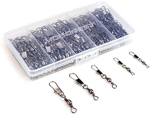 MOBOREST Fishing Swivels Snap Swivels Barrel Swivels with Snaps by MOBOREST