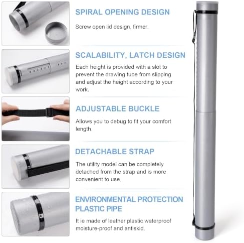 DEWEL Expandable A0 Poster Tube 24.5"-40", Blueprint Tube with Strap - Image 5