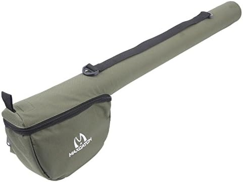 M MAXIMUMCATCH Maxcatch Fly Fishing Rod Case with Reel Pouch, Complete Protection Bag for 9FT 2/4 Piece Rods (Green, For 7.5' 4sec Fly Rod Length: 25.9'') by Maxcatch