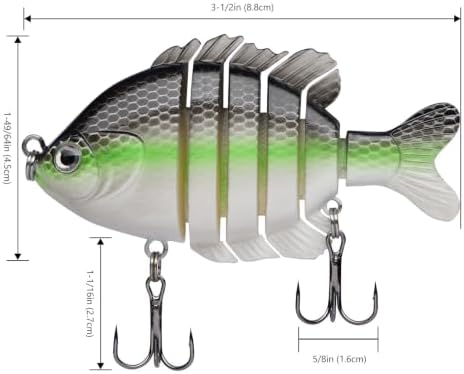 BASSDASH SwimPanfish Multi Jointed Bluegill Bass Fishing Lure Swimbaits - Image 2