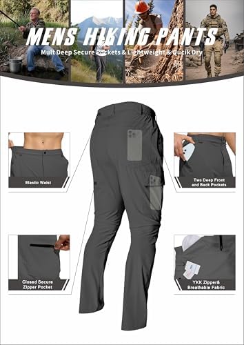 Men's Lightweight Hiking Cargo Pants Waterproof Quick Dry Travel Climbing Camping Fishing Mens Work Pants Outdoor - Image 5