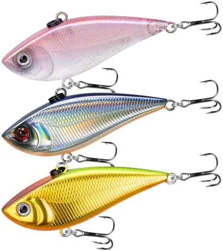 TRUSCEND Easy Catch Crankbait with BKK Hooks, Shallow or Deep Diving Crank Bait Fishing Lures for Bass Pike Walleye, Unipue Wobble Design for More Bites, Vibe Lipless Crankbaits Freshwater Saltwater by TRUSCEND