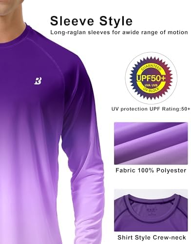 Roadbox Men's UPF 50+ UV Sun Protection Shirts, Long Sleeve Swim Rash Guard - Image 5